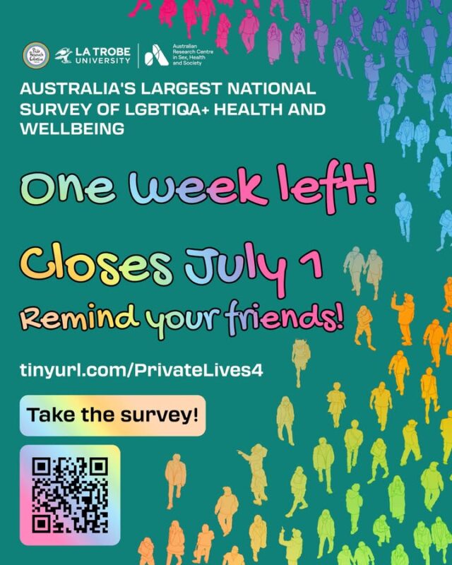 DON'T FORGET TO FILL IN PRIVATE LIVES 4 SURVEY.  LET'S HEAR WA'S VOICE IN THE RESULTS! 🏳️‍🌈🏳️‍⚧️

CLOSES 1 JULY!!