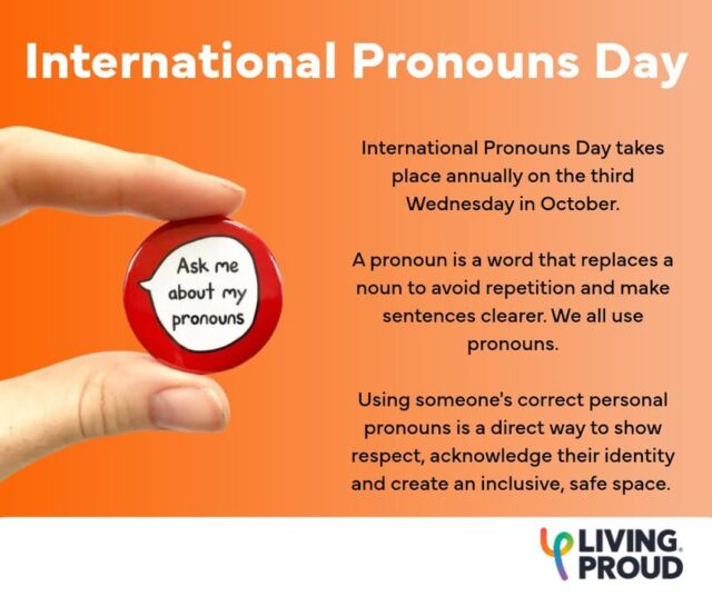 Whether you prefer he/him, she/her, they/them, or something different, we respect your identity.

Pronouns are a natural part of everyday language, and we use them constantly. Using someone’s correct pronouns is an easy way to show respect and make people feel safe and included in our community.🌈

A great place to start is adding your own pronouns to your bio, or simply asking, "What pronouns do you use?" when meeting someone new.

After all, using a little pronoun never hurt anyone! 😉