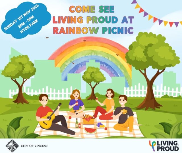 Join us this Sunday at the annual Rainbow Picnic hosted by the City of Vincent! 

Come and join us for a fun and chilled celebration with a range of free activities to enjoy including mini golf, bubbles, face painting, craft activities and musical and sensory play. Don't forget the Dog Show too!!🐾🐾🐾

Bring along a picnic rug and enjoy something from the food vendors, connect with local LGBTQIA+ providers, clubs and organisations. 

For information on transport and more, go to the City of Vincent website - www.vincent.wa.gov.au/events/rainbow-picnic

See you there! 🌈✨

#pridefest #rainbowpicnic #lgbtiq