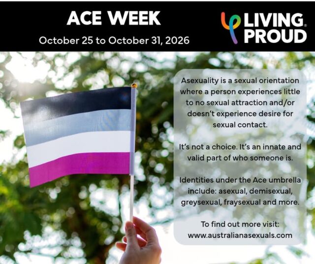 It's Ace Week!

Asexuality is a sexual orientation where a person experiences little to no sexual attraction and/or doesn’t experience desire for sexual contact. It's not a choice - it’s an innate part of who someone is.

There are different identities under the Ace umbrella. 

During Ace Week, take the opportunity to educate yourself. Go to Australian Asexuals 
to find out more: www.australianasexuals.com

@australian_asexuals #Aceweek